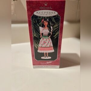 Hallmark  1998 Mexican Barbie  Keepsake Ornament with Colorful Dress